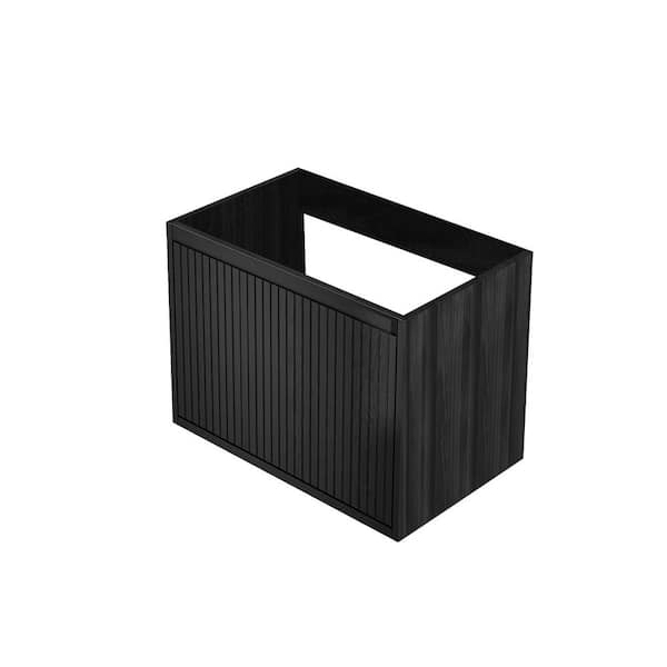 Nerida 29.13 in. W Wall-Mounted Bath Vanity Cabinet without Top in Black with Drawer
