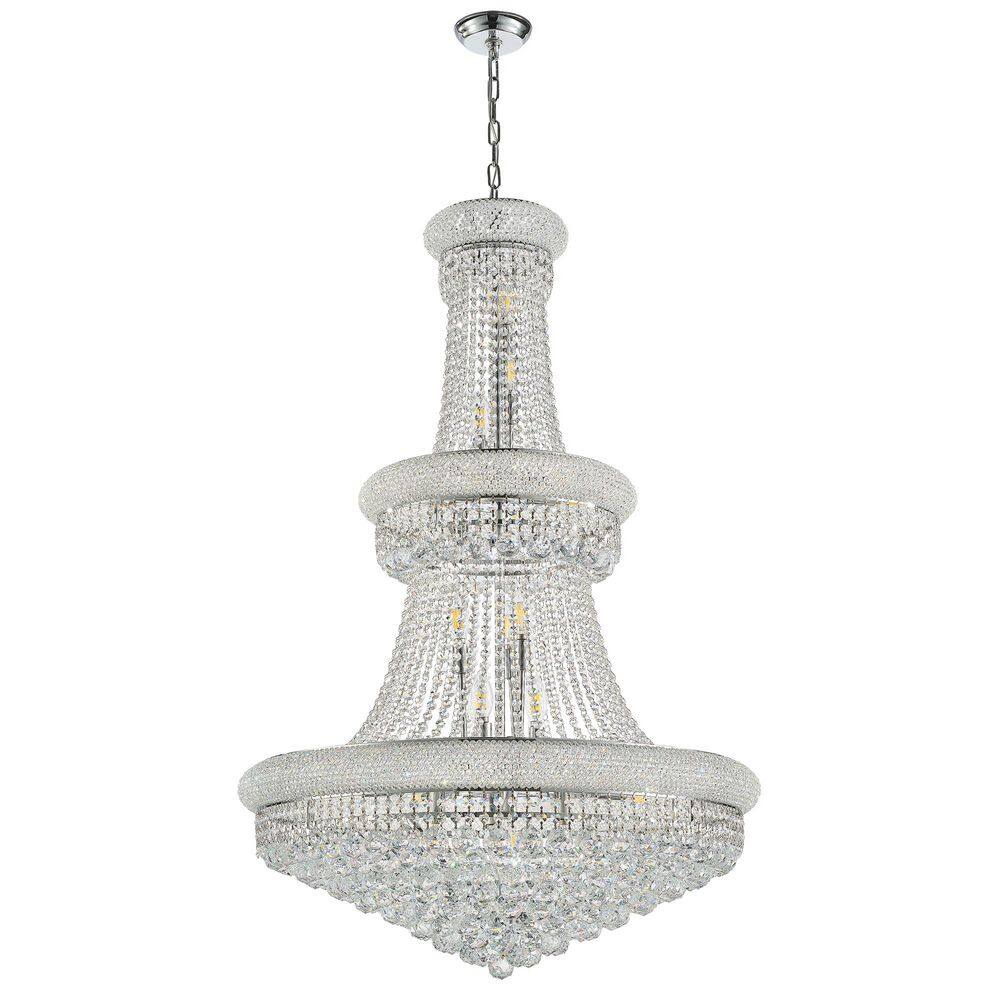 32 in. 27-Light Silver French Empire Chandelier with Crystal Shade Adjustable Chain Ceiling Light for Dining Room price history on PriceWatchPro