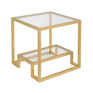 Athena 22 in. Gold Side Table