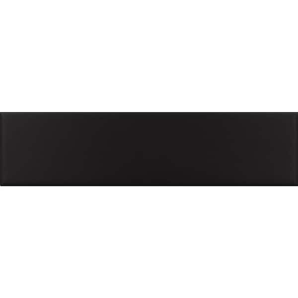Apollo Tile Arte Black 1.97 in. x 7.87 in. Matte Ceramic Subway Wall and Floor Tile Sample (0.14 Sq. ft./case) (1-pack)