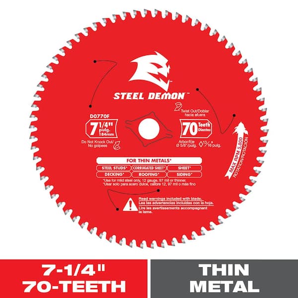 Diablo 7 1 4in X 70 Teeth Steel Demon Carbide Tipped Saw Blade For