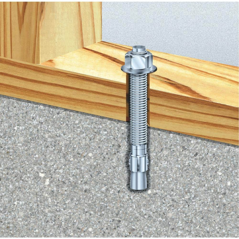 Heavy-Duty Steel Wedge Anchors for Concrete, Pack of 10