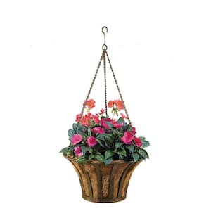 Solera 15 in. Round Metal Hanging Basket with Coco Liner