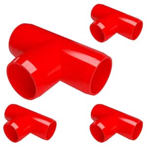 1-1/4 in. Furniture Grade PVC Tee in Red (4-Pack)