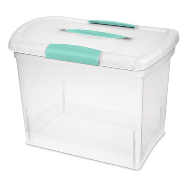 10 GA Large Nesting ShowOffs Portable Clear File Storage Box with Latches (12 Pack)