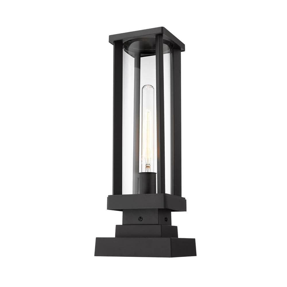 Glenwood 17 .5 in. 1-Light Black Aluminum Hardwired Outdoor Weather Resista