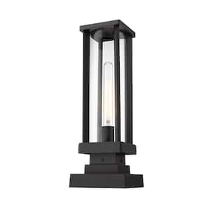 Glenwood 17 .5 in. 1-Light Black Aluminum Hardwired Outdoor Weather Resistant Pier Mount Light with No Bulb Included
