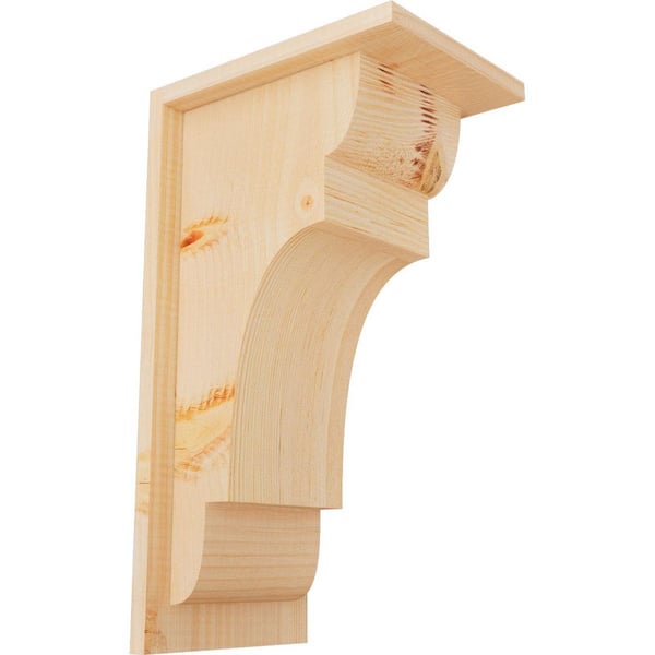 Ekena Millwork 7-1/2 in. x 10 in. x 18 in. New Brighton Smooth Douglas Fir Corbel with Backplate