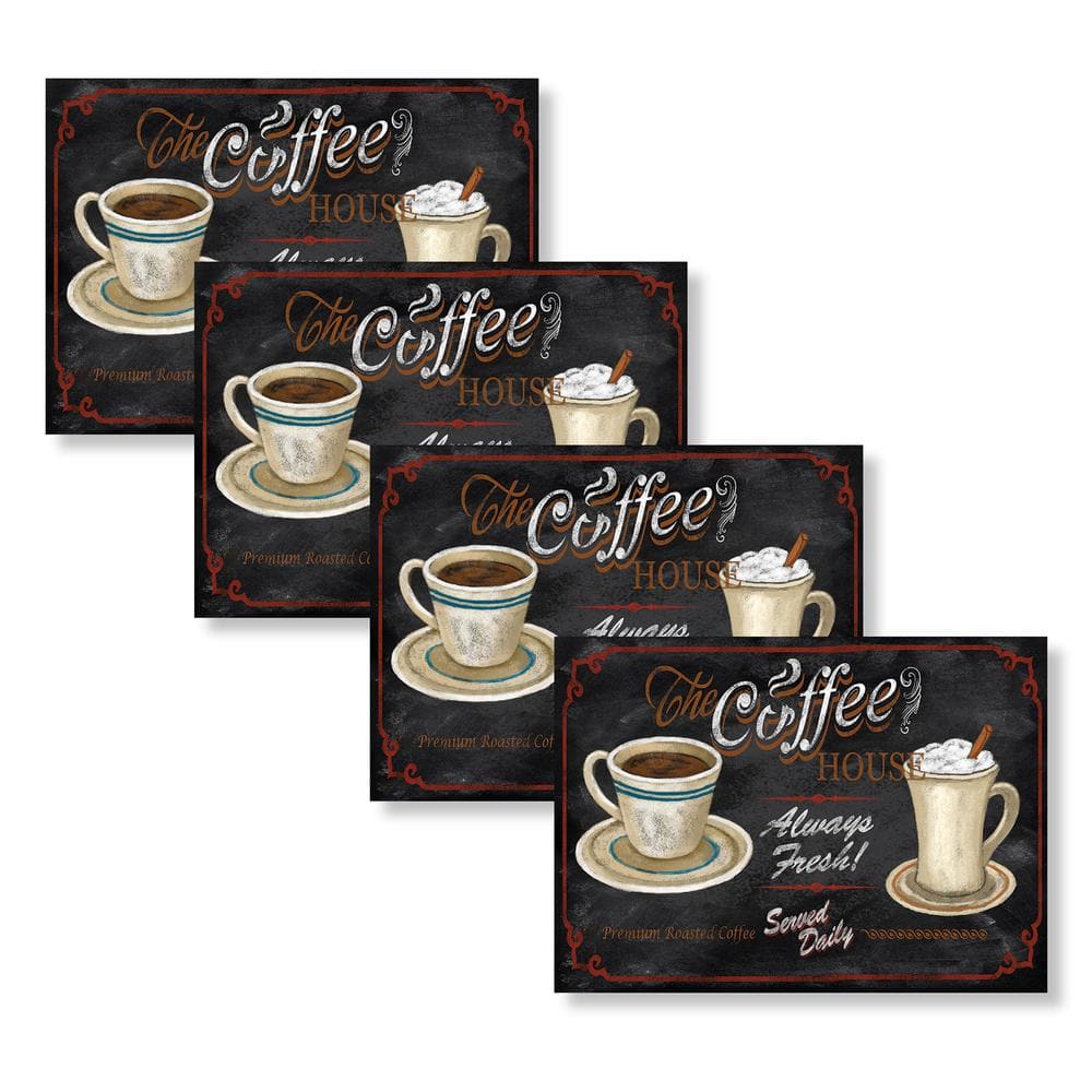 Coffee House 18 in. W x 13 in. L Polypropylene 4-pack Placemat Set