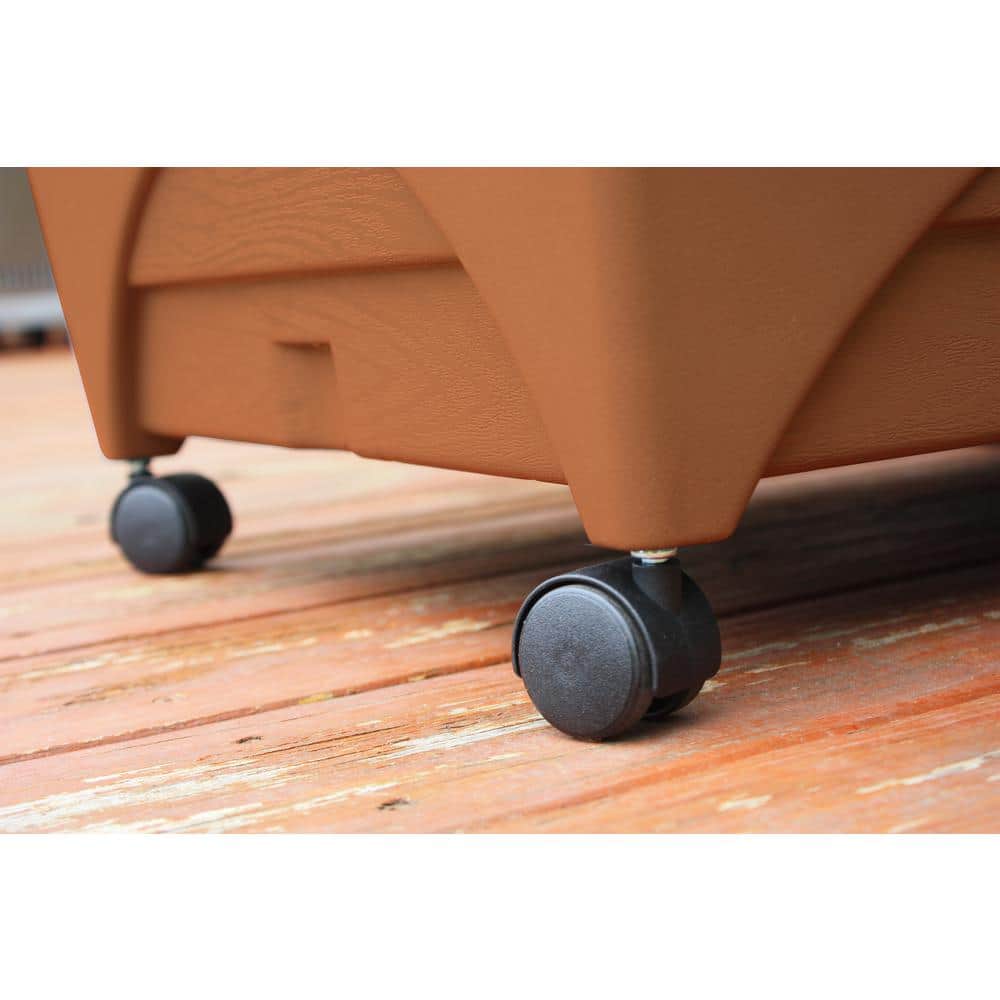 Terracotta Resin Elevated Garden Box with Casters
