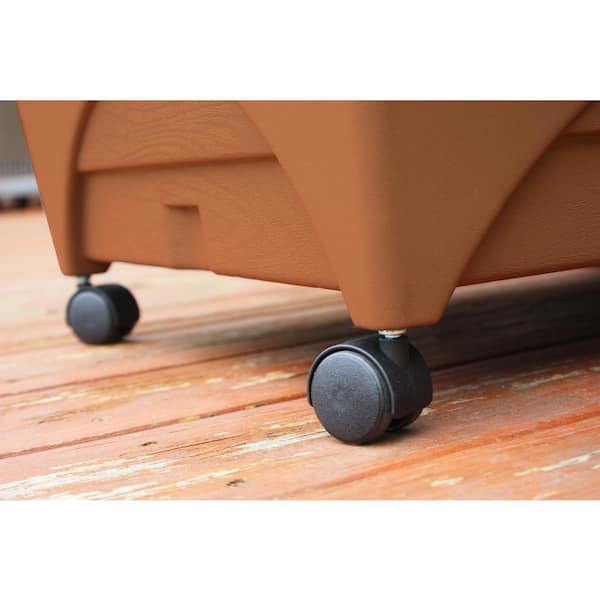 CITY PICKERS - 24.5 in. x 20.5 in. Patio Raised Garden Bed Grow Box Kit with Watering System and Casters in Terra Cotta