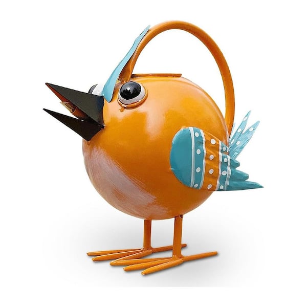 1 gal. Multicolored Metal Cute Bird Watering Can