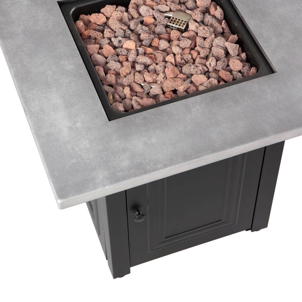 Wakefield Black and Grey Steel Gas Fire Pit Table