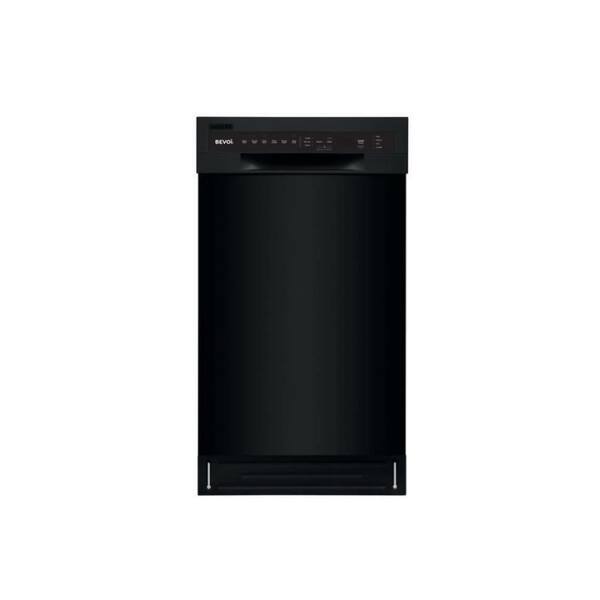 Bevoi 18 in. Front Control Standard Built-In Dishwasher in Black