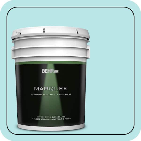 BEHR MARQUEE 5 gal. #500A-2 Refreshing Pool Semi-Gloss Enamel Exterior Paint & Primer