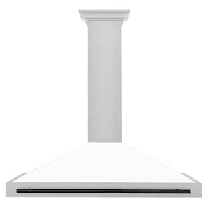 Autograph Edition 48 in. 400 CFM Ducted Vent Wall Mount Range Hood in Fingerprint Resistant Stainless & White Matte