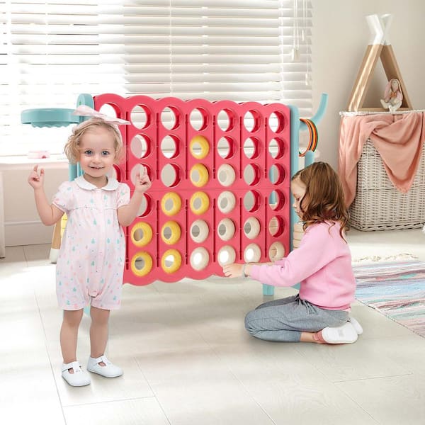 Jumbo 4-to-Score 4 in. A Row Giant Game Set with Stickers for Kids Adults Family Fun