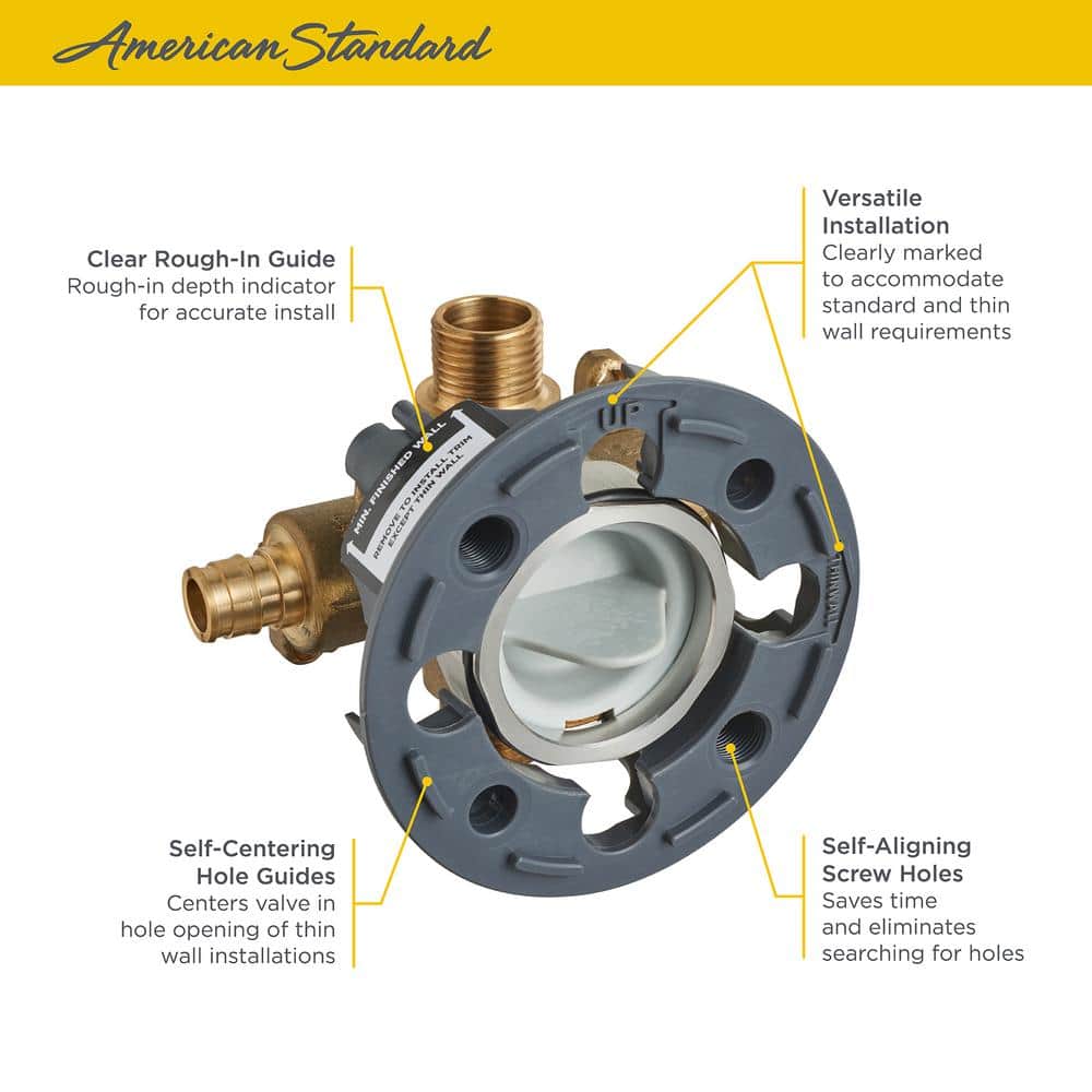 Universal Brass and Stainless Steel Shower Rough-In Valve