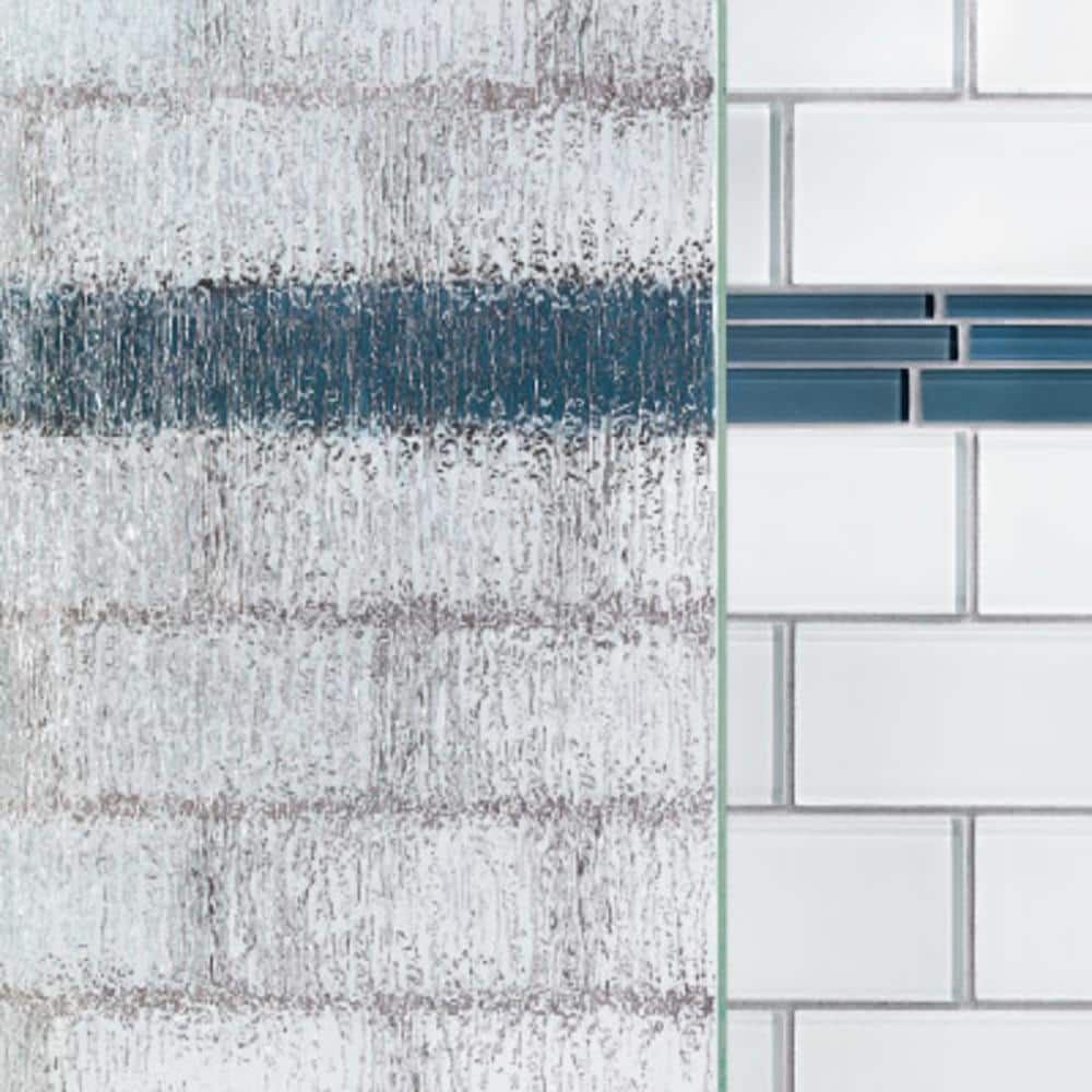 Classic 56" x 70" Brushed Nickel Rain Glass Sliding Shower Door