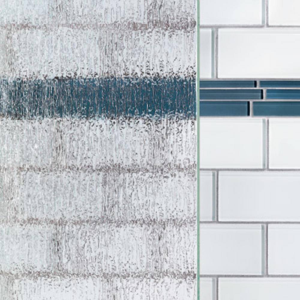 Deluxe 56" x 68" Brushed Nickel Framed Sliding Shower Door with Rain Glass