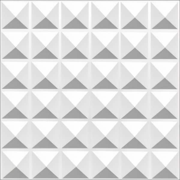 Dundee Deco Falkirk Ross 2/25 in. x 19.7 in. x 19.7 in. White PVC Shapes 3D Decorative Wall Panel