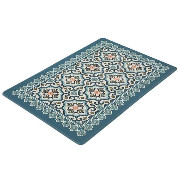  Colorful Star Small Kitchen Mat for Floor Non Slip PVC Leather Kitchen  Rug Anti Fatigue Waterproof Comfort Mat Geometric Oil Proof Laundry  Standing Mat 17 W x 29 L, Honeycomb Marble