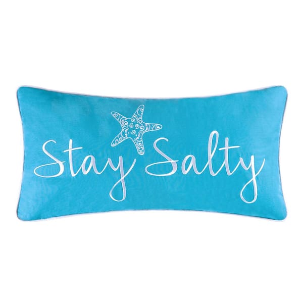 C&F Home Blue Stay Salty Embroidered 12 in. x 24 in. Standard Throw Pillow