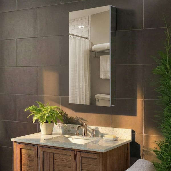 FINE FIXTURES 20 in. W x 40 in. H Rectangular Aluminum Recessed or