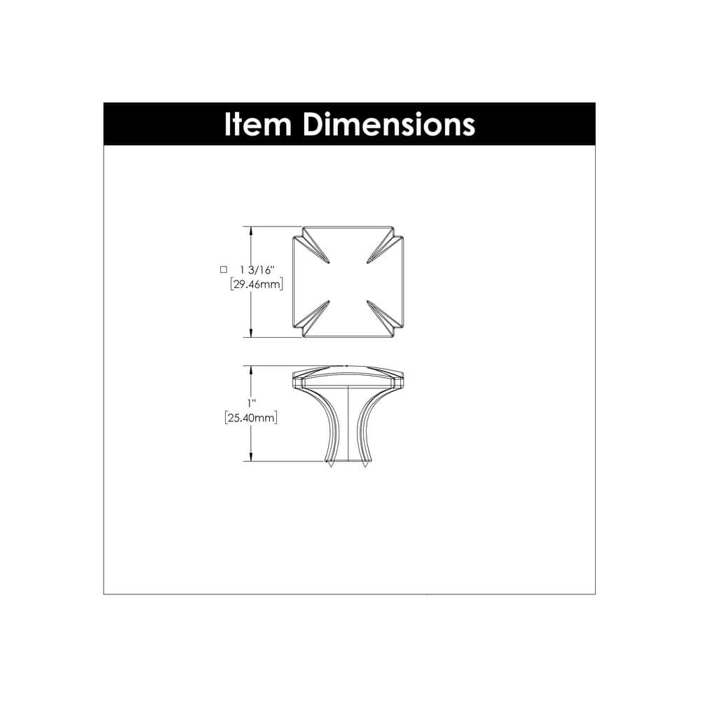 Satin Nickel Square Cabinet Knob with Sleek Design