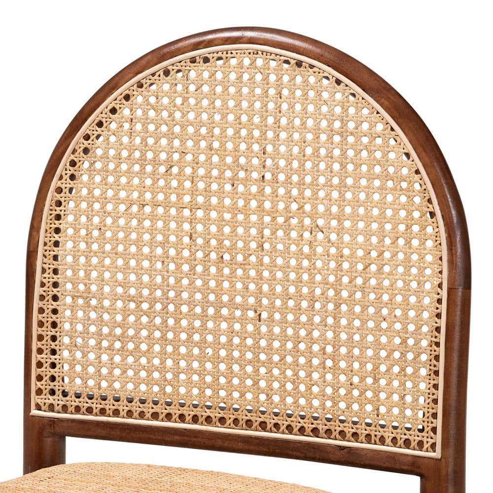Maryland Natural Rattan and Acacia Wood Brown Side Chair