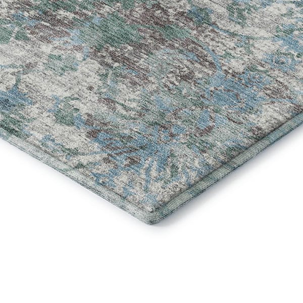 Mayfield Premium Machine Washable Abstract AMF2211 Denim 9 ft. x 12 ft. Area Rug