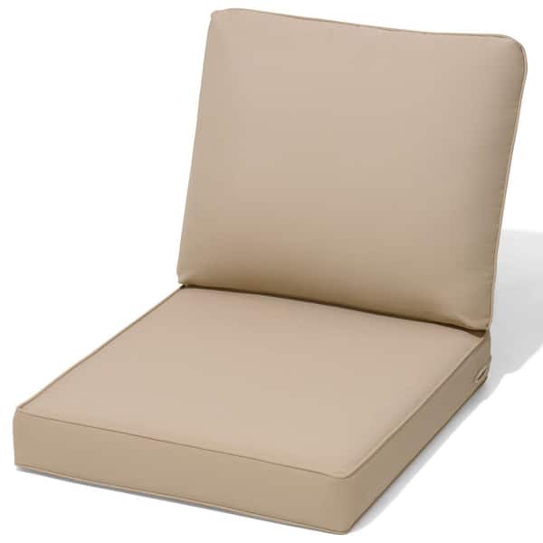 27.6 in. x 24.4 in. x 4.5 in. Outdoor Couch Cushion with Zipper 4.5 in. Thickened Outdoor Deep Seat Cushion in Beige