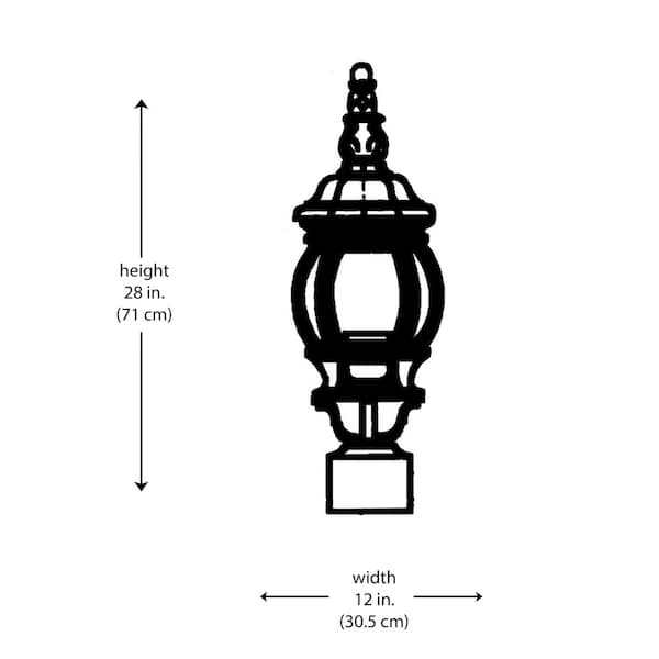 Bel Air Lighting Parsons 4 Light Black Outdoor Lamp Post Light
