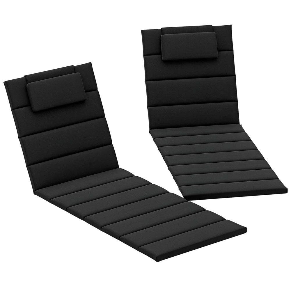 Foldable Chaise Lounge Cushion (Set of 2)-UPF50+ Water-Resistant 80 in. x 26 in. Outdoor Chair Cushions w/ Ties 25D Foam price history on PriceWatchPro