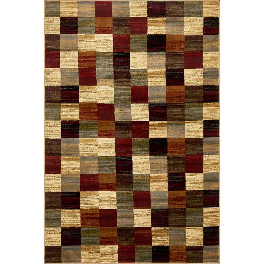 Braided Handmade Geometric Black Synthetic 8' x 10' Rug