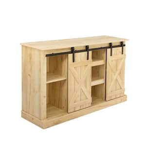 Rustic Style 53.94 in. Walnut TV Stand with 7-Storage Cabinets Wood Fits TV's up to 65 in. with Cable Management