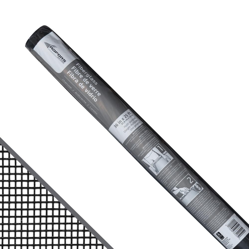 36 in. x 25 ft. Charcoal Fiberglass Screen Roll for Windows and Door