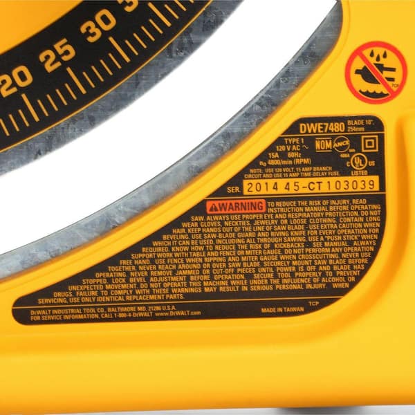 DEWALT - 15 Amp Corded 10 in. Compact Job Site Table Saw with Site-Pro Modular Guarding System
