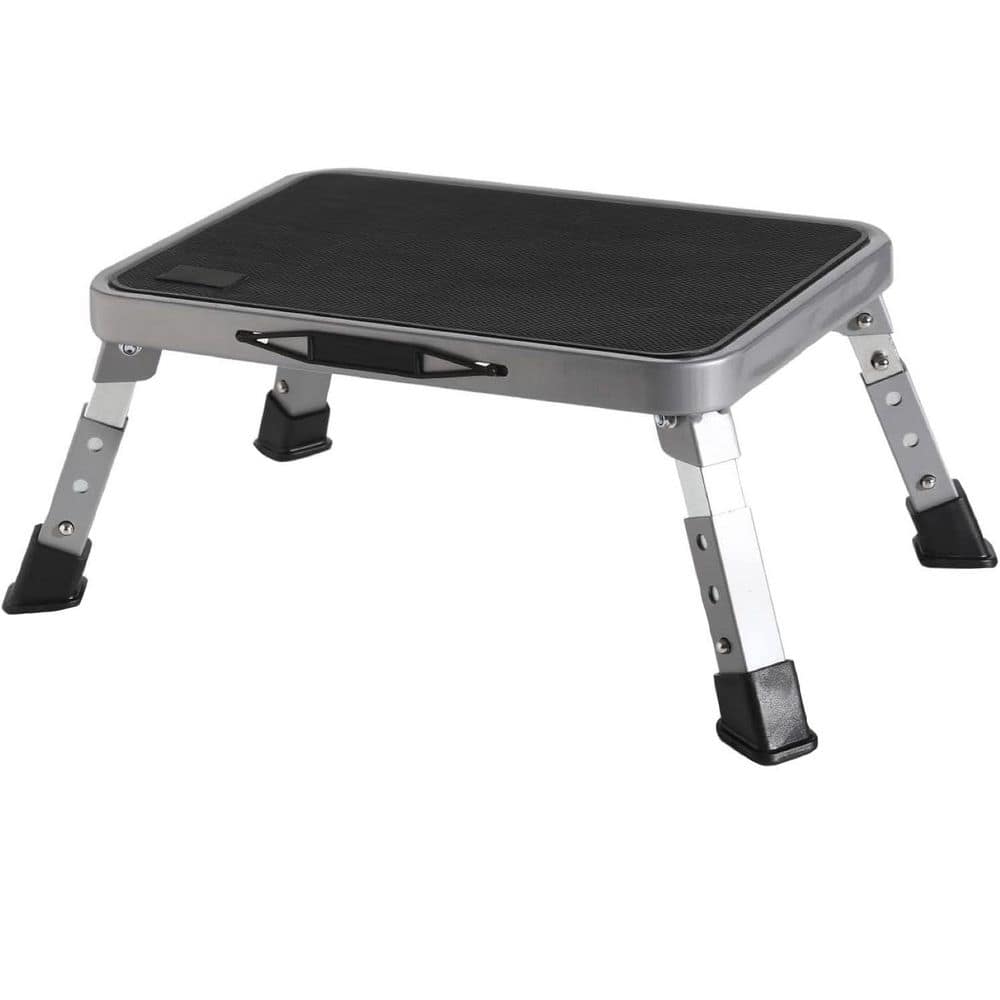 3 Levels Adjustable Folding Step Stool, Sturdy Metal Alloy Steel