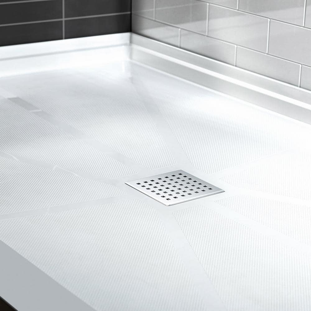 48" x 36" White Solid Surface Rectangular Shower Pan Base
