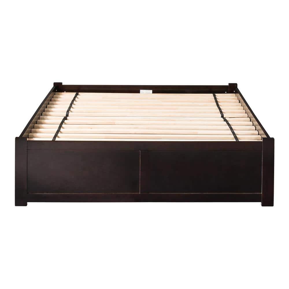 Espresso Queen Rubberwood Storage Platform Bed with Drawers