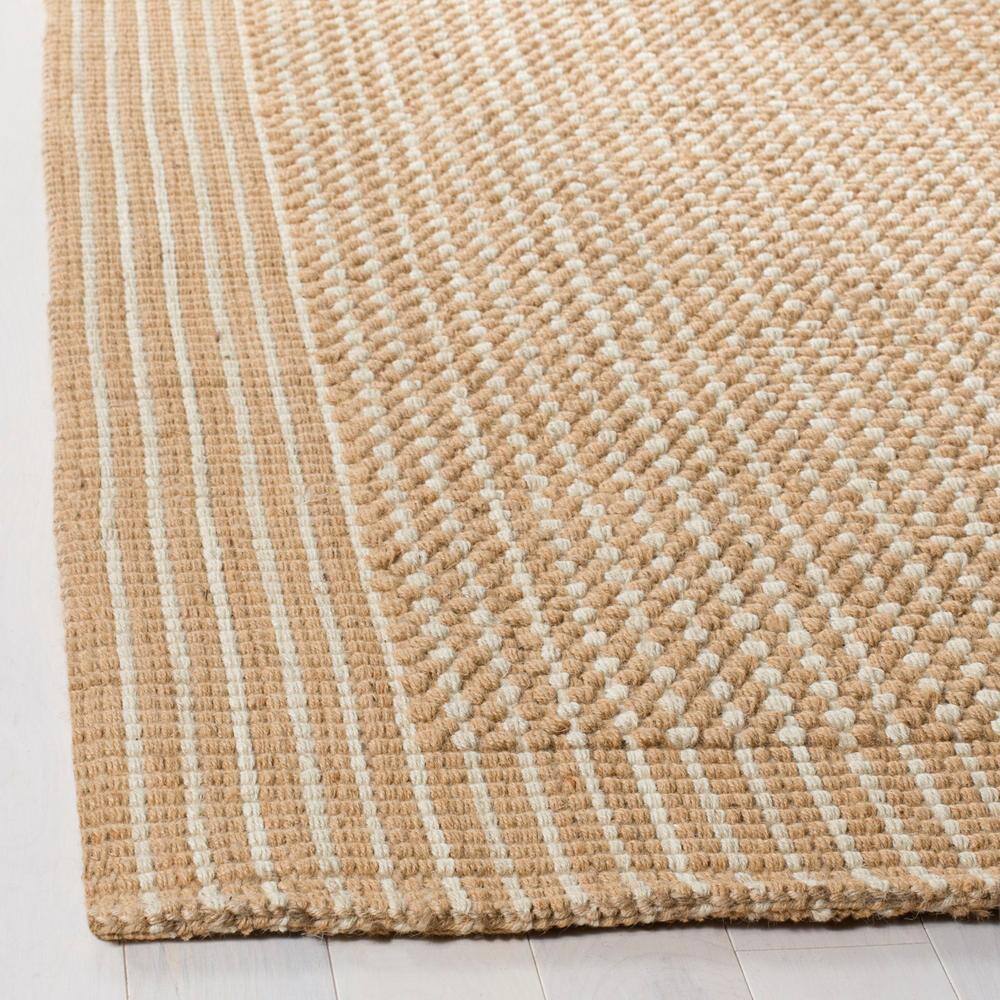 Ivory Beige Handmade Jute Square Area Rug, 8' x 8'