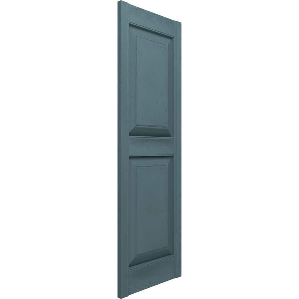 Wedgewood Blue 43" Raised Panel Vinyl Shutters with Installation Kit