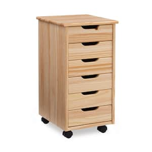 Mcleod Natural 6 Drawer Rolling Storage Organizational Cart