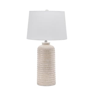 Georgia 29 in. Beige Ceramic Contemporary Table Lamp with Shade