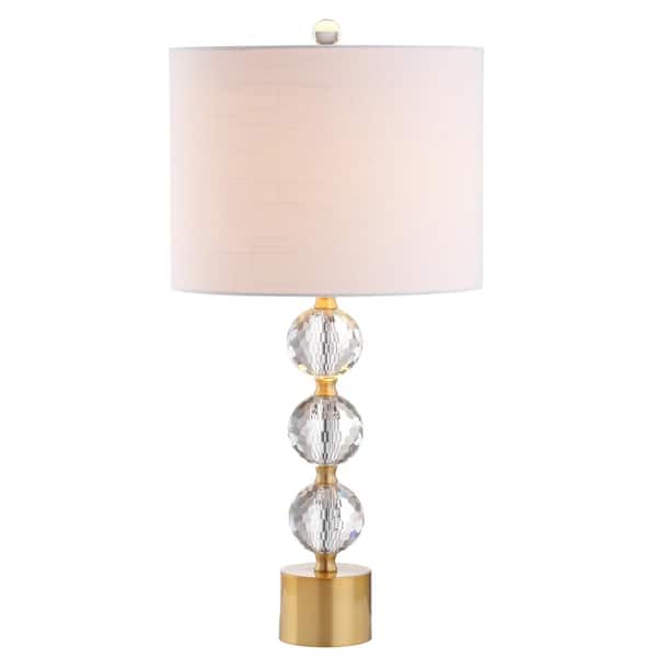 Jonathan Y Ashley 25 25 In Crystal Table Lamp Clear Brass Jyl5017a The Home Depot