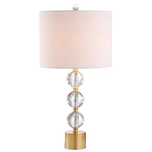 Ashley 25.25 in. Crystal Table Lamp, Clear/Brass