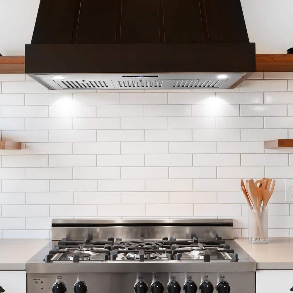 Cosmo 36" Stainless Steel Insert Range Hood with LED Lights