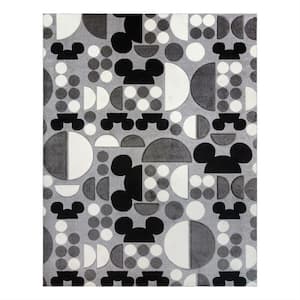 Mickey Mouse Bravo Spheres Gray/Black 5 ft. x 7 ft. Geometric Indoor Area Rug