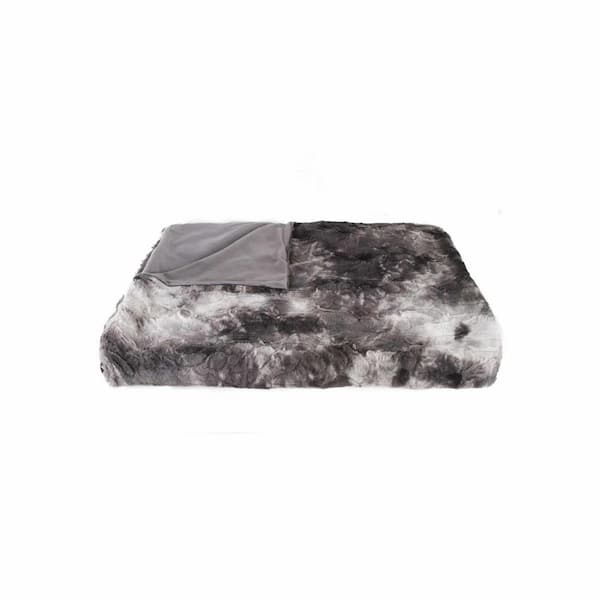 HomeRoots Josephine Naples Charcoal/Grey Modern Polyester Throw Blanket
